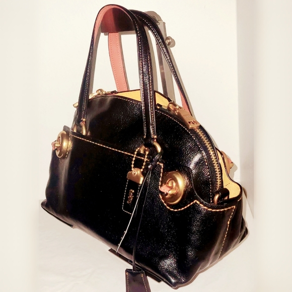 Coach 1941 Black Leather Outlaw Crossbody Satchel Bag - Picture 4 of 8